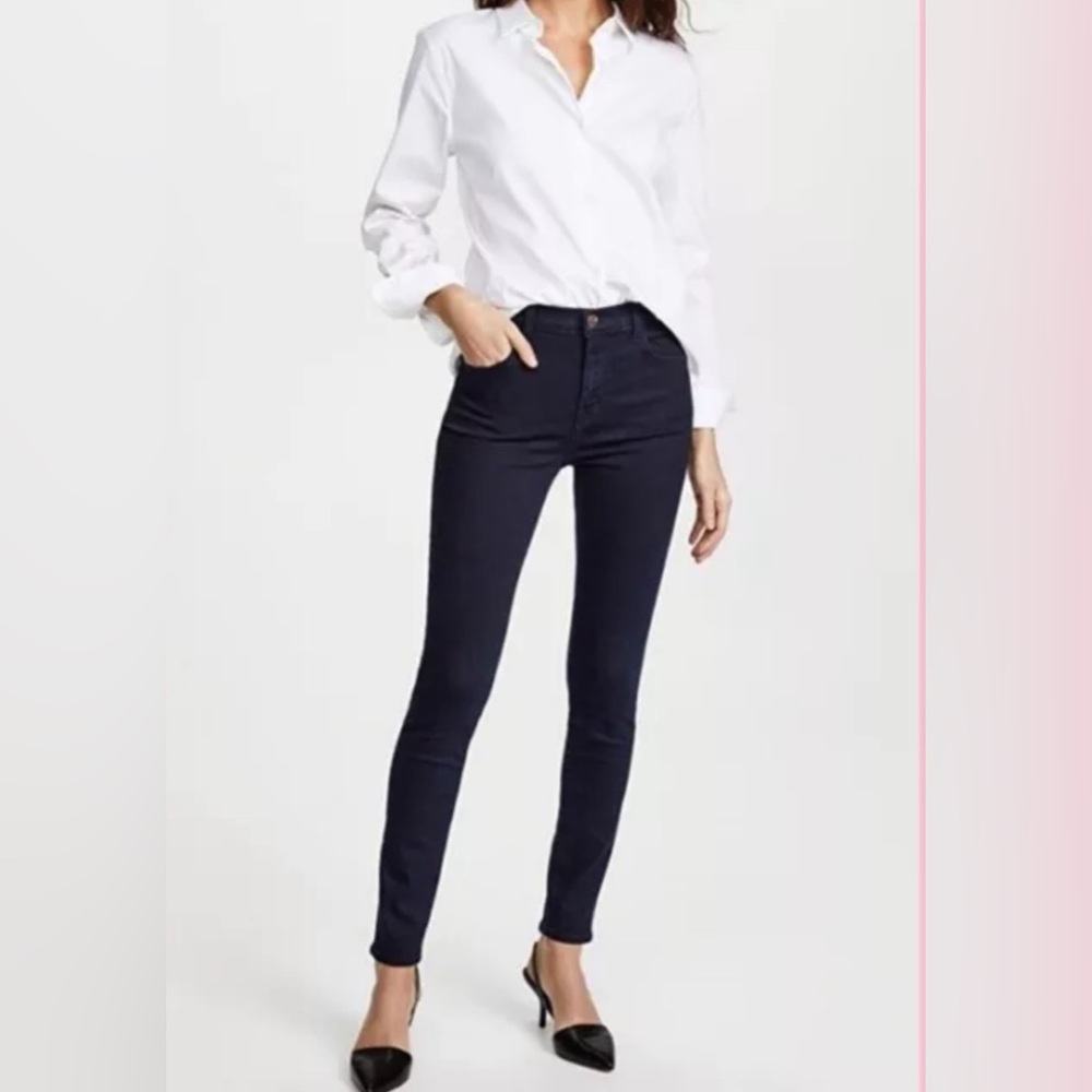 J Brand Maria High Rise Skinny Jeans Stretch Dark Wash  Denim Ink